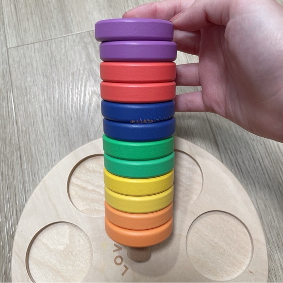 Lovevery Flexible Wooden Stacker stacking ring Toy - Picture 2 of 3